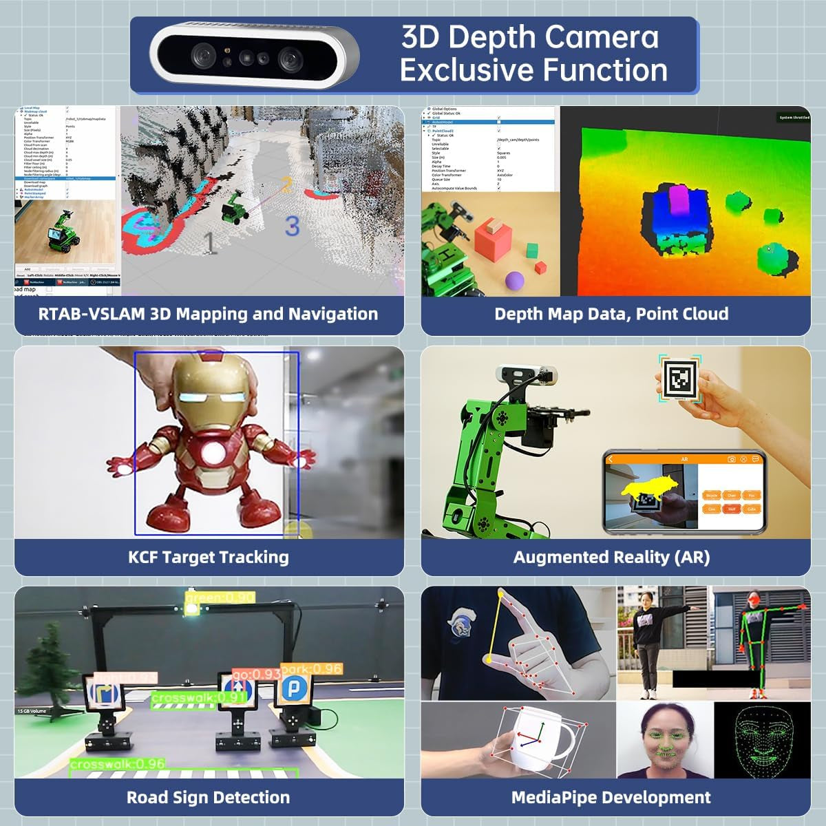 Robot Car with Chatgpt Large AI Model ROS2 ROS1 Education Lidar SLAM Mapping Navigation AI Vision 6DOF Robotic Arm Voice Control Smart Sorting, Jetrover Developer Kit & Jetson Nano 4GB