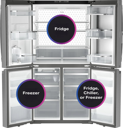 Profile Standard-Depth 28-Cu Ft 4 -Door 36-In Wide French Door Refrirator with Ice Maker and Door within Door ( Finrprint-Resistant Stainless Steel ) ENERGY STAR Certified