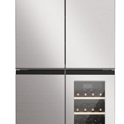 21.36 Cu.Ft French Door Refrigerators with Bottom Freezer, Wine Cabinet, Adjustable Shelving, Counter Depth Smart Refrigerator with Touchscreen for Kitchen Home