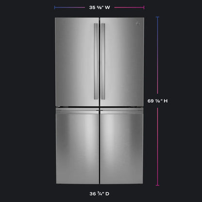 Profile Standard-Depth 28-Cu Ft 4 -Door 36-In Wide French Door Refrirator with Ice Maker and Door within Door ( Finrprint-Resistant Stainless Steel ) ENERGY STAR Certified