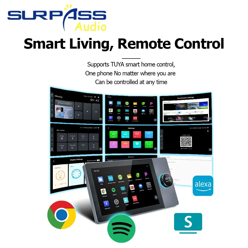 10 Inch Android 8.1 System Wifi Audio Amplifier Bluetooth Smart Home Control Screen 2X25W Music Panel Support TUYA ZIGBEE RS485