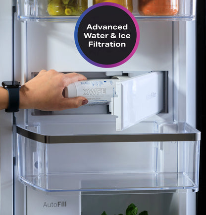 Profile Standard-Depth 28-Cu Ft 4 -Door 36-In Wide French Door Refrirator with Ice Maker and Door within Door ( Finrprint-Resistant Stainless Steel ) ENERGY STAR Certified