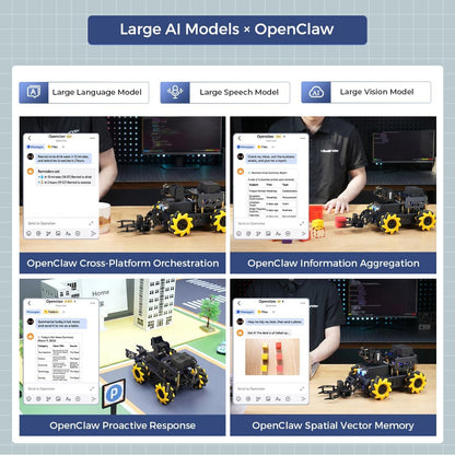 ROS2 Robot Car with Openclaw & Large AI Models, AI Vision & Voice