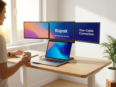 Customer photo of One Cable Laptop Screen Extender, 15.6” Ultra-Slim Triple Portable Monitor, 1080P FHD IPS Display, USB-C/A Connection, Travel Monitor for 13–17.3" Laptops, for Mac/Win/Android (Driver Required)